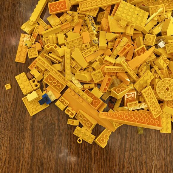 Lego Lot 2+ Pounds Yellow Parts Pieces Plates Bricks Minecraft City Star Wars - Picture 6 of 16